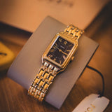 Fossil Raquel Black Dial Gold Steel Strap Watch for Women - ES5434