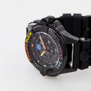 Philipp Plein The Skull Black Dial Black Silicone Strap Watch for Men - PWAAA0621