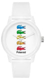 Lacoste Polaroid White Dial White Rubber Strap Watch for Men - 2011130