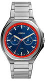 Fossil Evanston Blue Dial Silver Steel Strap Watch for Men - BQ2774