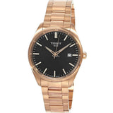 Tissot PR 100 Black Dial Rose Gold Steel Strap Watch for Men - T150.410.33.051.00