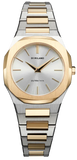 D1 Milano Ultra Thin Silver Dial Two Tone Steel Strap Watch for Women - D1-UTBL34