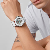 Philipp Plein The Skull White Dial White Silicone Strap Watch for Men - PWAAA1521