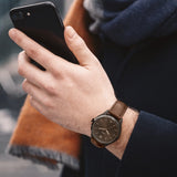 Fossil Minimalist Brown Dial Brown Leather Strap Watch for Men - FS5551