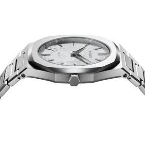 D1 Milano Pluto Ultra Thin Silver Dial Silver Steel Strap Watch for Men - D1-UTBJ18