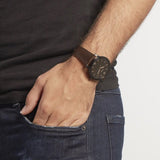 Fossil Minimalist Brown Dial Brown Leather Strap Watch for Men - FS5551