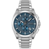 Hugo Boss Grandmaster Chronograph Blue Dial Silver Steel Strap Watch for Men - 1513884