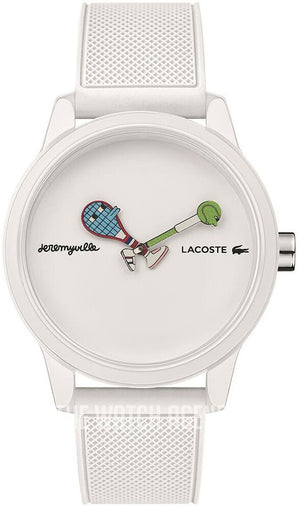 Lacoste Jeremyville White Dial White Silicone Strap Watch for Men - 2011072