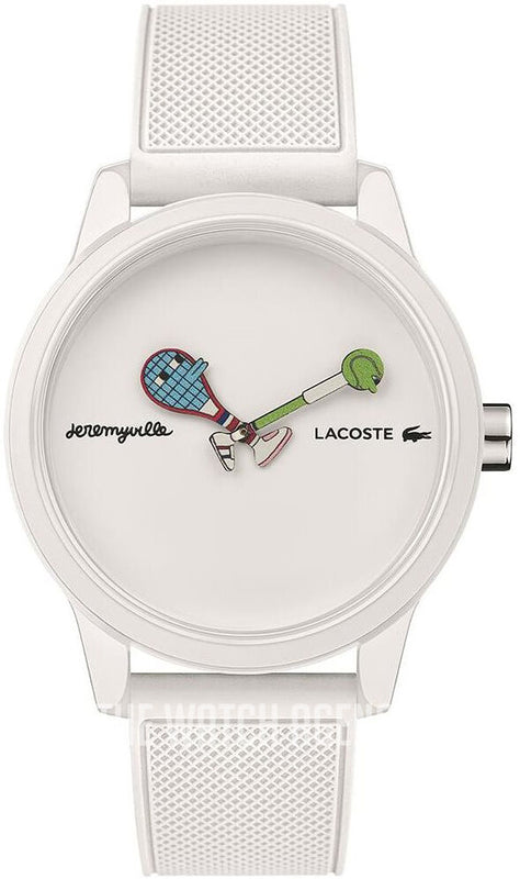 Lacoste Jeremyville White Dial White Silicone Strap Watch for Men - 2011072