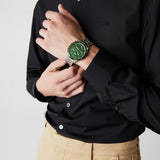 Lacoste Boston Green Dial Silver Steel Strap Watch for Men - 2011080