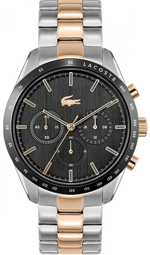 Lacoste Boston Gray Dial Two Tone Steel Strap Watch for Men - 2011112