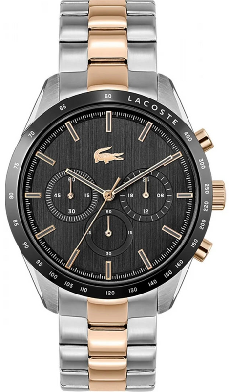 Lacoste Boston Gray Dial Two Tone Steel Strap Watch for Men - 2011112