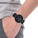 Lacoste Club Black Dial Black Leather Strap Watch for Men - 2011139