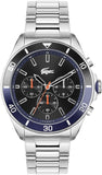 Lacoste Tiebreaker Black Dial Silver Steel Strap Watch for Men - 2011155