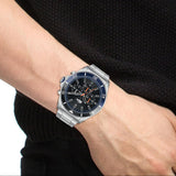 Lacoste Tiebreaker Black Dial Silver Steel Strap Watch for Men - 2011155