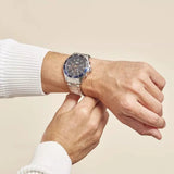 Lacoste Tiebreaker Black Dial Silver Steel Strap Watch for Men - 2011155