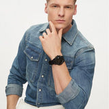 Lacoste 12.12 Black Dial Black Silicon Strap Watch for Men - 2011012