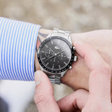 Lacoste Boston Black Dial Silver Steel Strap Watch for Men - 2011079