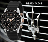 Maserati SFIDA 44mm Black Silicon Chronograph Watch For Men - R8871640002