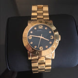 Marc Jacobs Amy Green Dial Gold Steel Strap Watch for Women - MBM8619