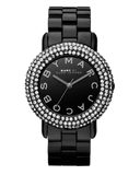 Marc Jacobs Marci Black Dial Black Steel Dial Strap Watch for Women - MBM3193