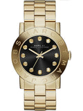 Marc Jacobs Amy Black Dial Gold Steel Strap Watch for Women - MBM3336