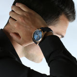 Maserati Traguardo Chronograph Blue Dial Blue Leather Strap Watch for Men - R8871612015