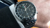 Emporio Armani Team Italia Chronograph Black Dial Silver Steel Strap Watch For Men - AR5983