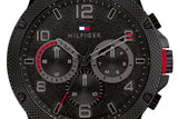 Tommy Hilfiger Blaze Chronograph Black Dial Black Steel Strap Watch For Men - 1792030