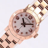 Marc Jacobs Amy White Dial Rose Gold Steel Strap Watch for Women - MBM3227