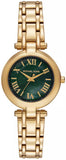 Michael Kors Laney Green Dial Gold Steel Strap Watch for Women - MK4892