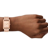 Michael Kors Essex Rose Gold Dial Rose Gold Steel Strap Watch for Women - MK4905