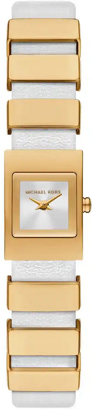 Michael Kors Darrington Silver Dial Two Tone Leather Strap Watch for Women - MK4899