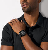 Michael Kors Alek Black Dial Gray Steel Strap Watch for Men - MK9185