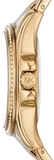 Michael Kors Mini Pilot Quartz Gold Dial Gold Steel Strap Watch For Women - MK7366