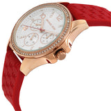 Michael Kors Pilot White Dial Rose Red Silicone Strap Watch for Women - MKO1005