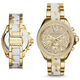Michael Kors Wren Chronograph Diamonds Gold Dial Two Tone Steel Strap Watch for Women - MK6157