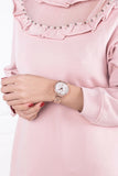 Michael Kors Sofie Chronograph Mother of Pearl White Dial Rose Gold Steel Strap Watch For Women - MK6576