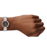 Michael Kors Laney Brown Dial Silver Steel Strap Watch for Women - MK4894