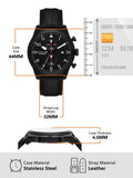Michael Kors Panorama Black Dail Black Leather Strap Watch for Men - MK9201