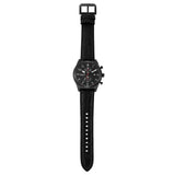 Michael Kors Panorama Black Dail Black Leather Strap Watch for Men - MK9201