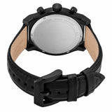 Michael Kors Panorama Black Dail Black Leather Strap Watch for Men - MK9201
