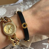 Michael Kors Petite Gold Dial Gold Chain-Link Strap Watch for Women - MKO1067