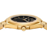Michael Kors Callum Black Dial Gold Steel Strap Watch for Men - MKO1179