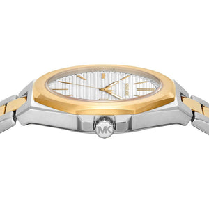 Michael Kors Callum White Dial 2 Tone Steel Strap Watch for Men - MKO1181
