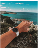 Daniel Wellington Classic Dover Black Dial White Nylon Strap Watch For Women - DW00100310