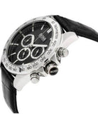 Hugo Boss Ikon Chronograph Black Dial Black Leather Strap Watch for Men - 1513178