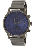 Hugo Boss Architectural Chronograph Blue Dial Grey Steel Strap Watch for Men - 1513574