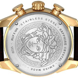 Versace V-Ray Chronograph Black Dial Brown Leather Strap Watch For Men - VEDB00318