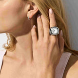 Michael Kors Rylee Silver Dial Silver Steel Strap Ring Watch for Women - MK4873